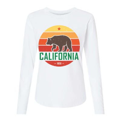 California Retro Circle Womens Cotton Relaxed Long Sleeve T-Shirt