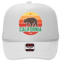 California Retro Circle High Crown Mesh Back Trucker Hat