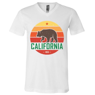 California Retro Circle V-Neck T-Shirt