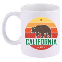 California Retro Circle 11oz C Handle Ceramic Mug