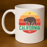 California Retro Circle 11oz C Handle Ceramic Mug