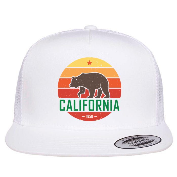 California Retro Circle Flat Bill Trucker Hat