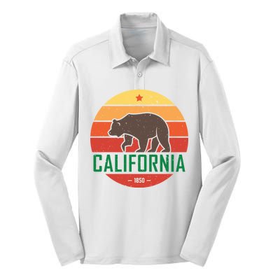 California Retro Circle Silk Touch Performance Long Sleeve Polo