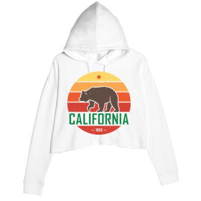 California Retro Circle Crop Fleece Hoodie