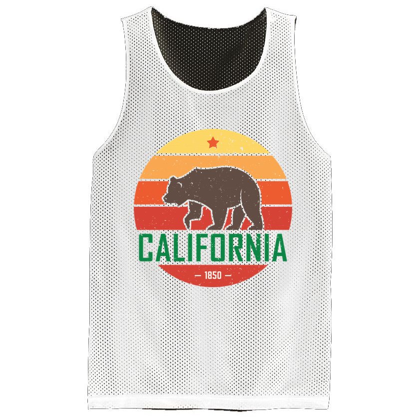 California Retro Circle Mesh Reversible Basketball Jersey Tank