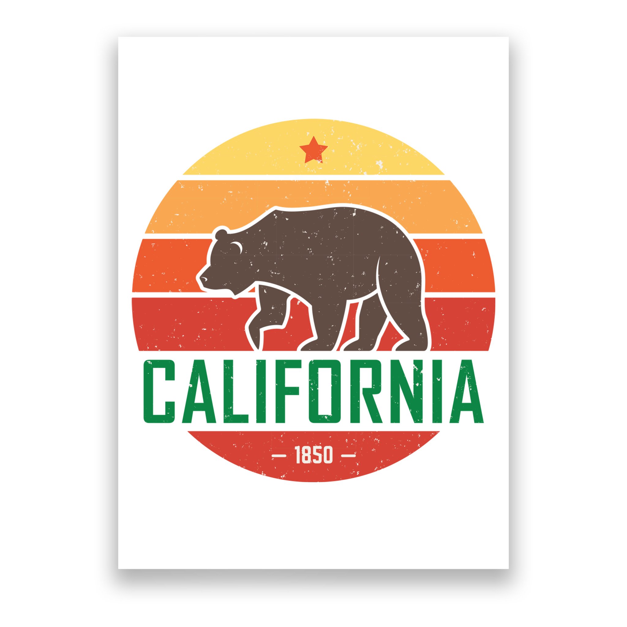 California Retro Circle Poster