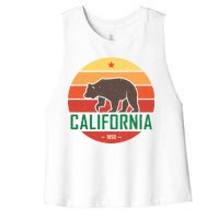 California Retro Circle Women's Racerback Cropped Tank