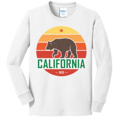 California Retro Circle Kids Long Sleeve Shirt