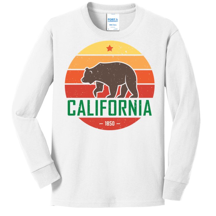 California Retro Circle Kids Long Sleeve Shirt