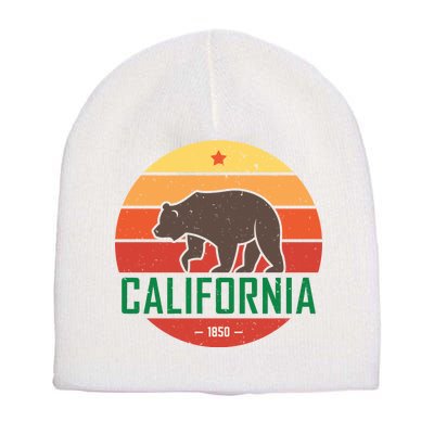 California Retro Circle Short Acrylic Beanie