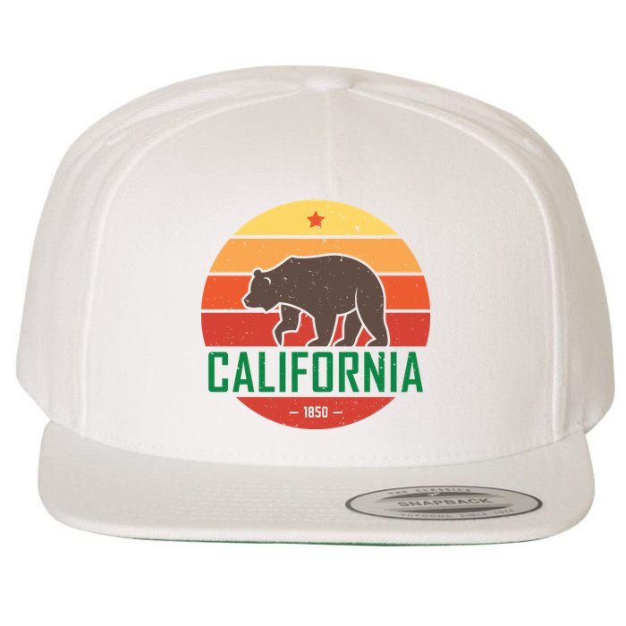 California Retro Circle Wool Snapback Cap