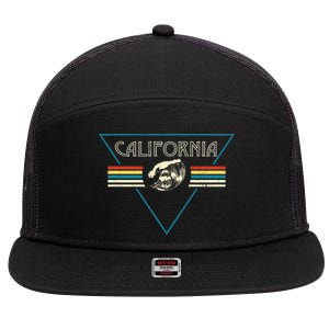 California Retro Vibe 7 Panel Mesh Trucker Snapback Hat