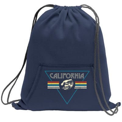 California Retro Vibe Sweatshirt Cinch Pack Bag