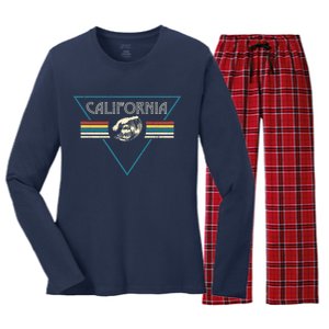 California Retro Vibe Women's Long Sleeve Flannel Pajama Set 