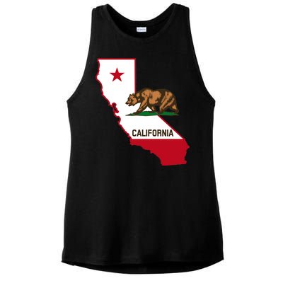 California State Bear Flag Ladies PosiCharge Tri-Blend Wicking Tank