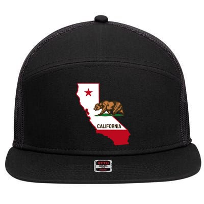 California State Bear Flag 7 Panel Mesh Trucker Snapback Hat