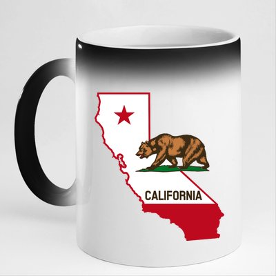 California State Bear Flag 11oz Black Color Changing Mug