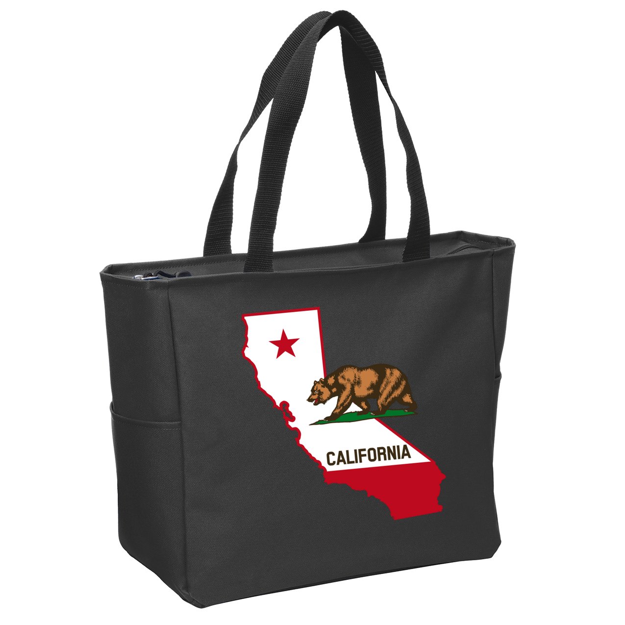 California State Bear Flag Zip Tote Bag