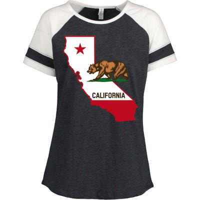 California State Bear Flag Enza Ladies Jersey Colorblock Tee