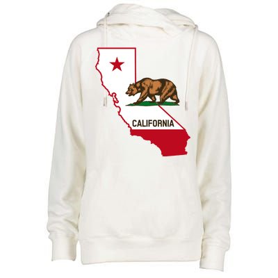 California State Bear Flag Womens Funnel Neck Pullover Hood