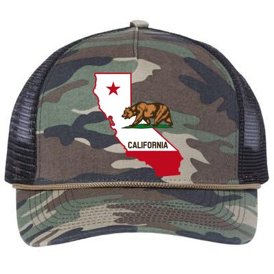 California State Bear Flag Retro Rope Trucker Hat Cap