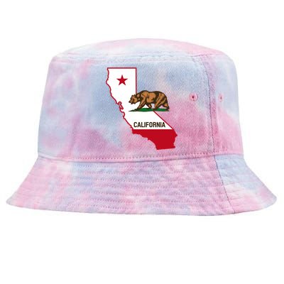 California State Bear Flag Tie-Dyed Bucket Hat