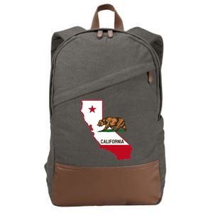 California State Bear Flag Cotton Canvas Backpack