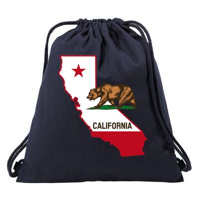 California State Bear Flag Drawstring Bag