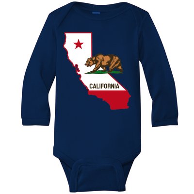 California State Bear Flag Baby Long Sleeve Bodysuit