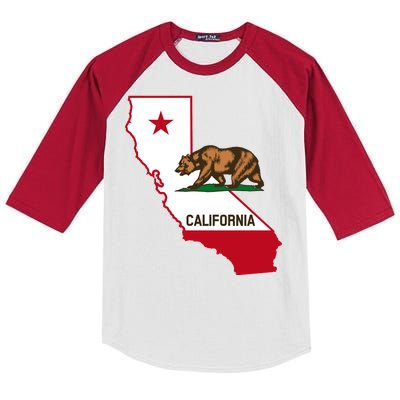 California State Bear Flag Kids Colorblock Raglan Jersey