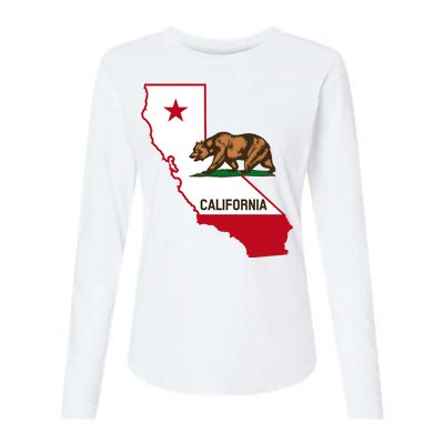 California State Bear Flag Womens Cotton Relaxed Long Sleeve T-Shirt