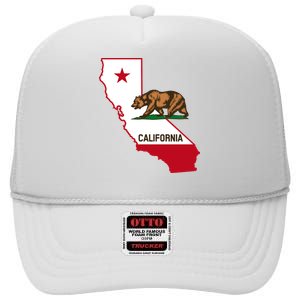 California State Bear Flag High Crown Mesh Back Trucker Hat