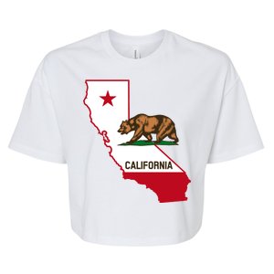 California State Bear Flag Bella+Canvas Jersey Crop Tee