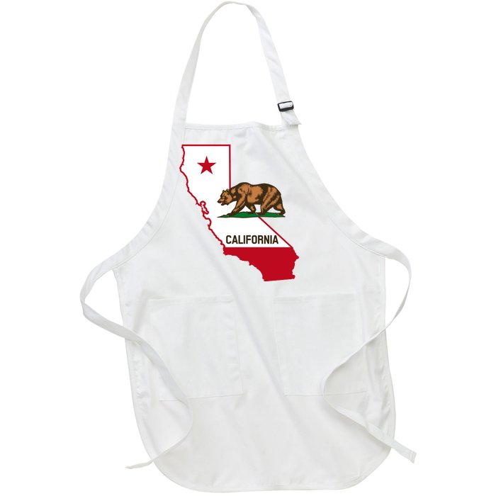 California State Bear Flag Full-Length Apron With Pockets