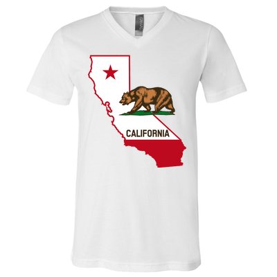 California State Bear Flag V-Neck T-Shirt