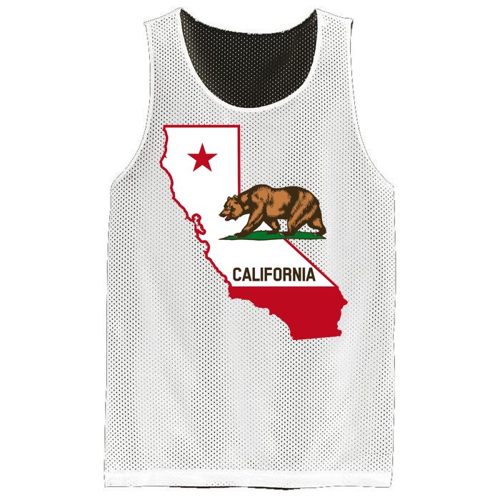 California State Bear Flag Mesh Reversible Basketball Jersey Tank