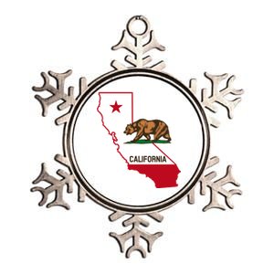 California State Bear Flag Metallic Star Ornament