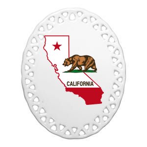 California State Bear Flag Ceramic Oval Ornament