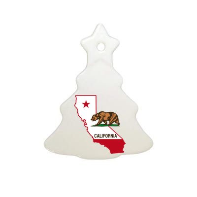 California State Bear Flag Ceramic Tree Ornament