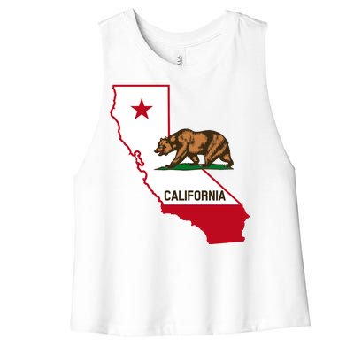 California State Bear Flag Women's Racerback Cropped Tank