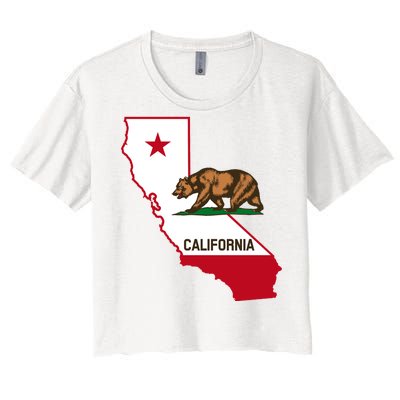 California State Bear Flag Women's Crop Top Tee