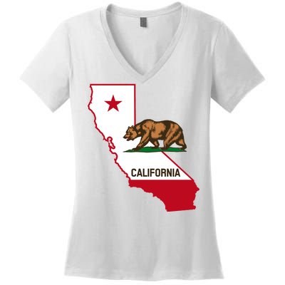 California State Bear Flag Women's V-Neck T-Shirt