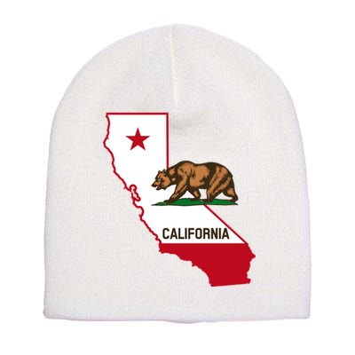 California State Bear Flag Short Acrylic Beanie