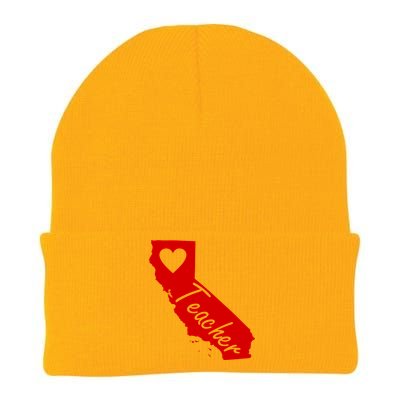 California State Teacher Red For Ed Knit Cap Winter Beanie