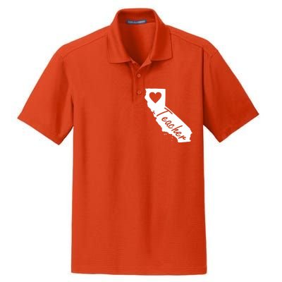 California State Teacher Red For Ed Dry Zone Grid Polo