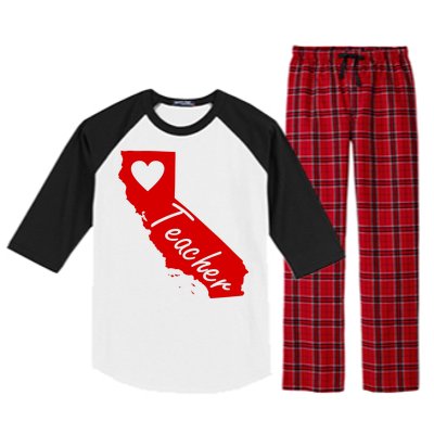 California State Teacher Red For Ed Raglan Sleeve Pajama Set