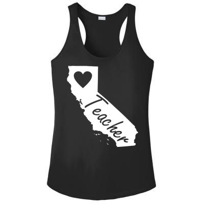 California State Teacher Red For Ed Ladies PosiCharge Competitor Racerback Tank