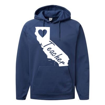 California State Teacher Red For Ed Performance Fleece Hoodie