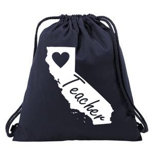 California State Teacher Red For Ed Drawstring Bag