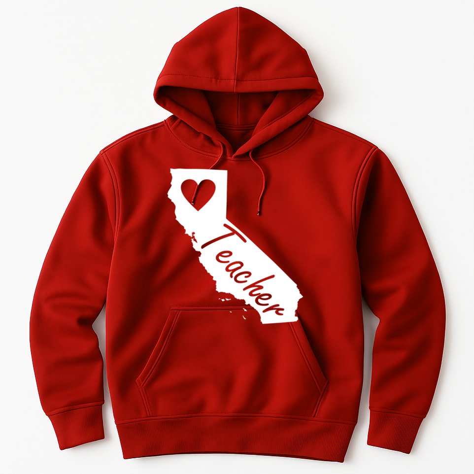 California State Teacher Red For Ed Hoodie